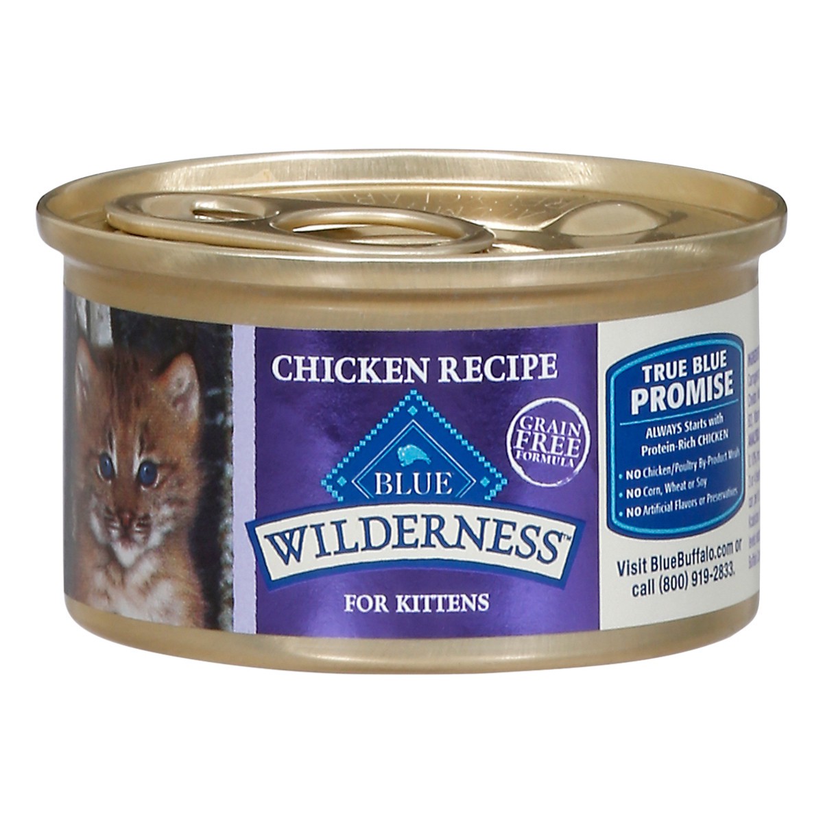 slide 1 of 13, Blue Buffalo Blue Wilderness Grain Free Formula Chicken Recipe Food for Kittens 3 oz, 3 oz