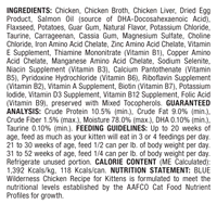 slide 6 of 13, Blue Buffalo Blue Wilderness Grain Free Formula Chicken Recipe Food for Kittens 3 oz, 3 oz