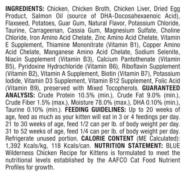 slide 11 of 13, Blue Buffalo Blue Wilderness Grain Free Formula Chicken Recipe Food for Kittens 3 oz, 3 oz