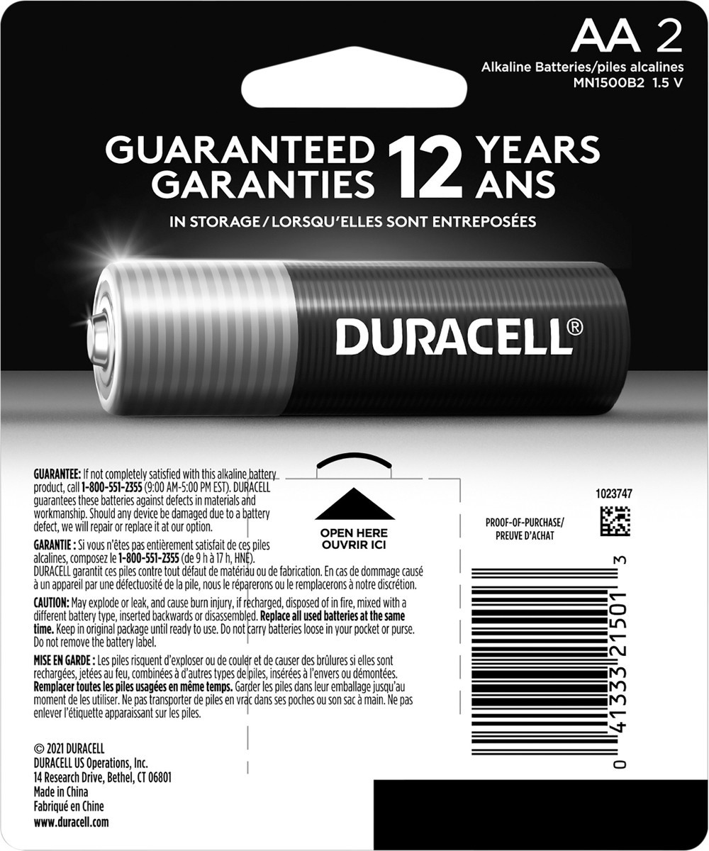 slide 2 of 3, Duracell Aa Alkaline Batteries-Duracell, 2 ct