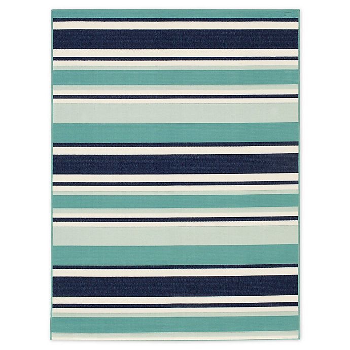 slide 2 of 5, Destination Summer Miami Stripe Indoor/Outdoor 5'3 x 7' Area Rug - Aqua, 1 ct