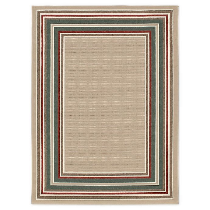 slide 2 of 5, Destination Summer Miami Border Indoor/Outdoor 5'3 x 7' Area Rug - Beige, 1 ct