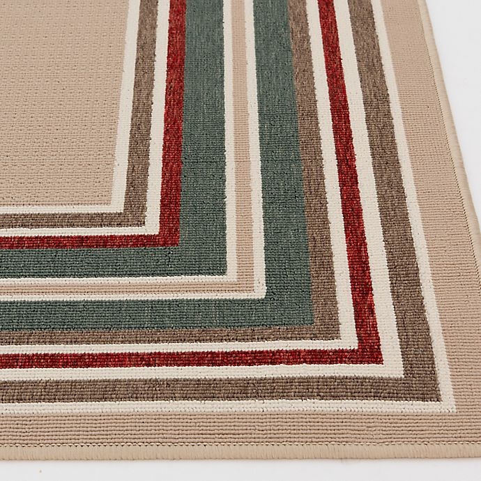 slide 3 of 5, Destination Summer Miami Border Indoor/Outdoor 5'3 x 7' Area Rug - Beige, 1 ct