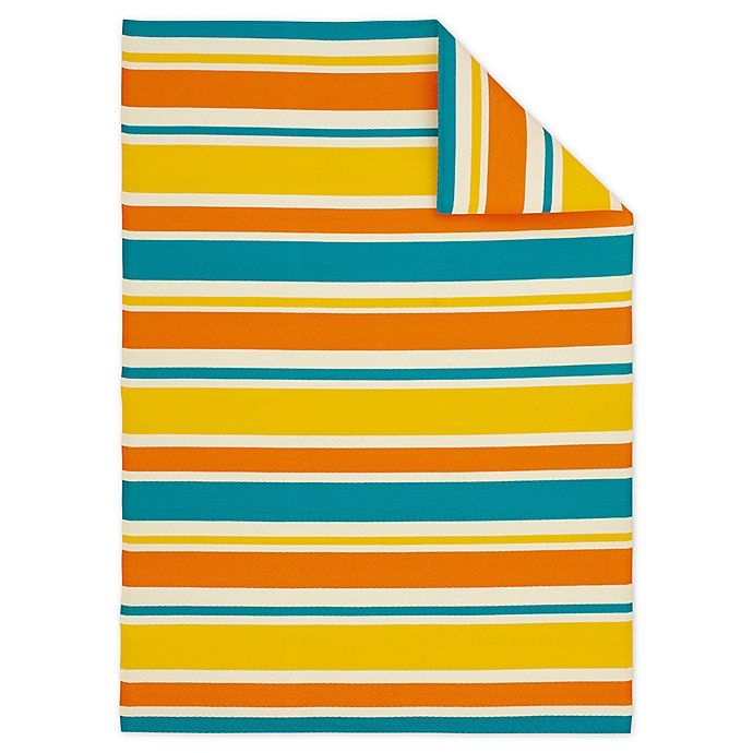 slide 3 of 3, Montego Indoor/Outdoor Patio Mat - Orange/Yellow, 5 ft x 7 ft