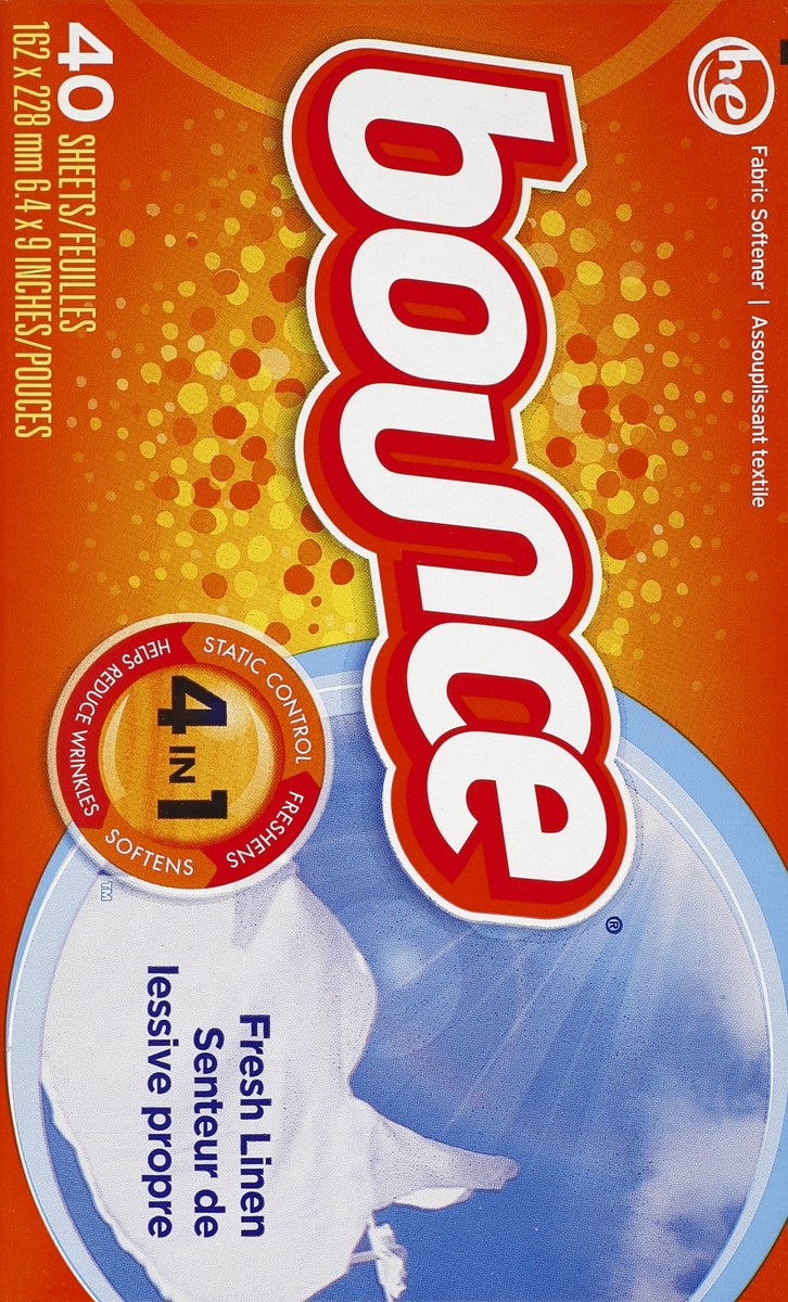 slide 2 of 6, Bounce Fabric Softener 40 ea, 40 ct