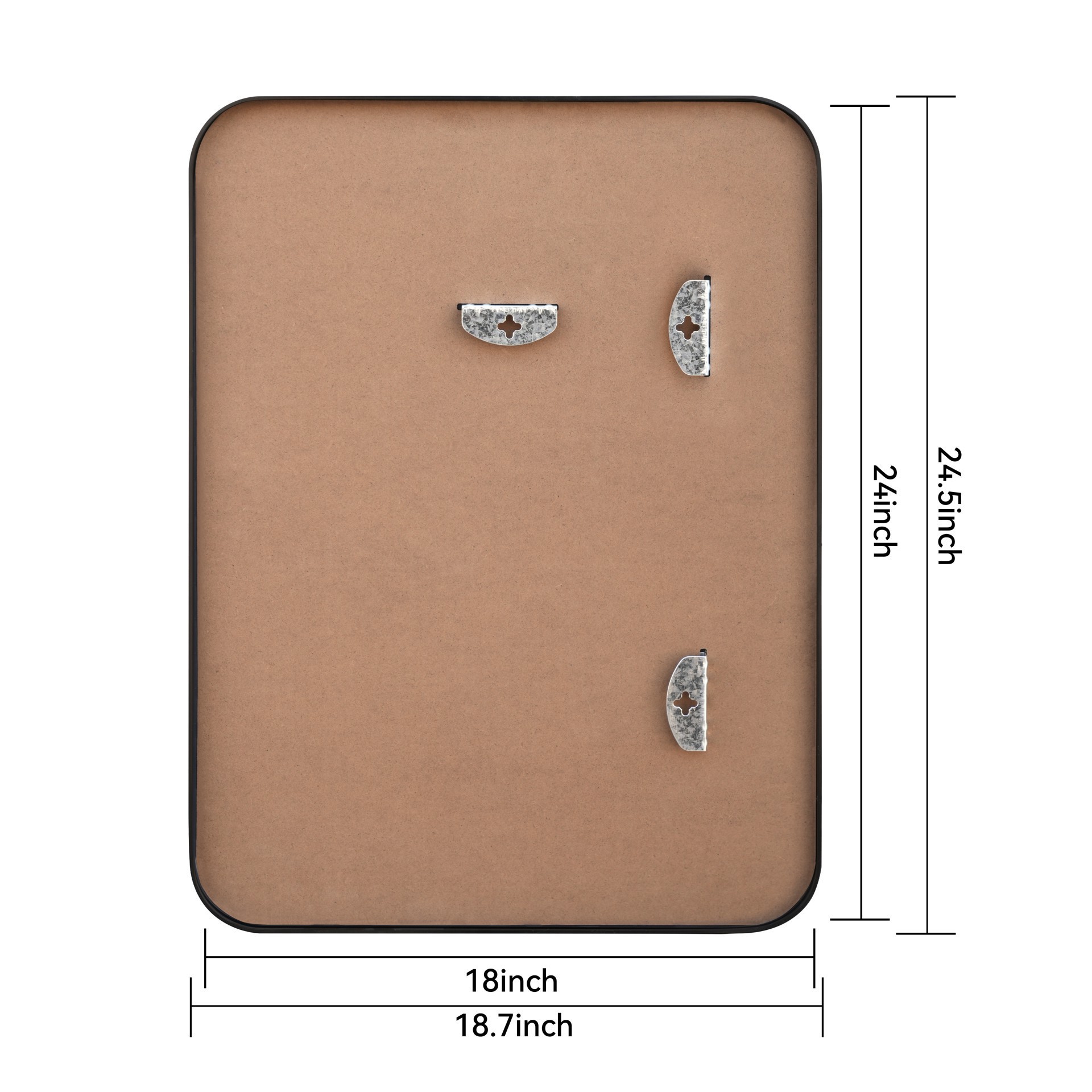 slide 2 of 5, 18" X 24" Black Rounded Corner Metal Decorative Mirror By Ashland, 18 in x 24 in