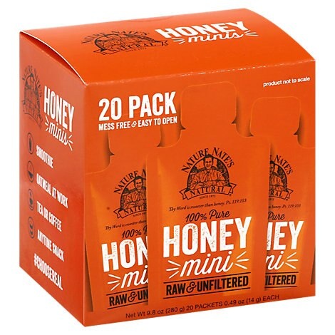 Nature Nate's Honey Packets Raw & Unfiltered On The Run 20 ct;0.33 fl. oz.