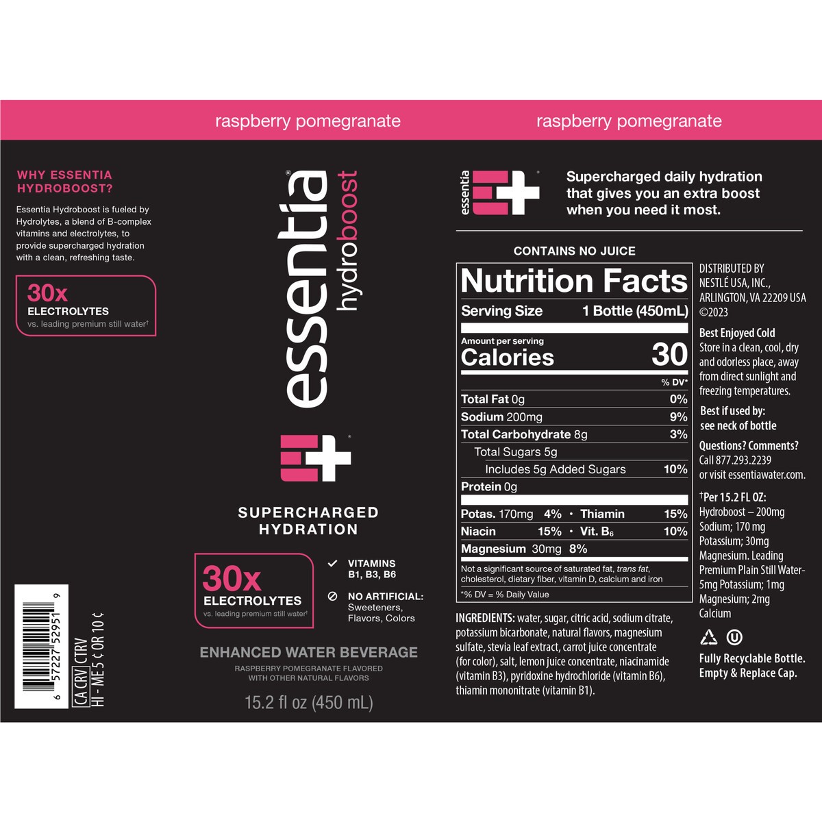 slide 8 of 15, ESSENTIA Bottled Water Ionized Akaline Raspberry15.2oz, 15.2 fl oz