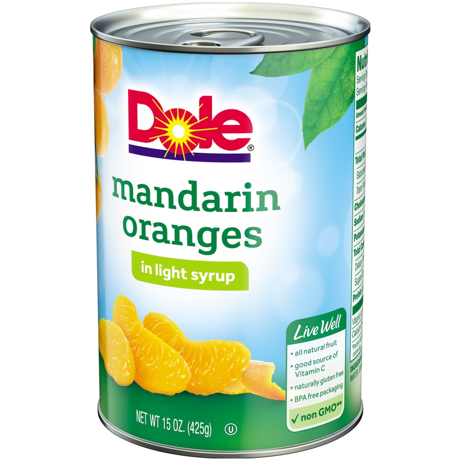 slide 3 of 9, Dole Mandarin Oranges in Light Syrup, 15 oz