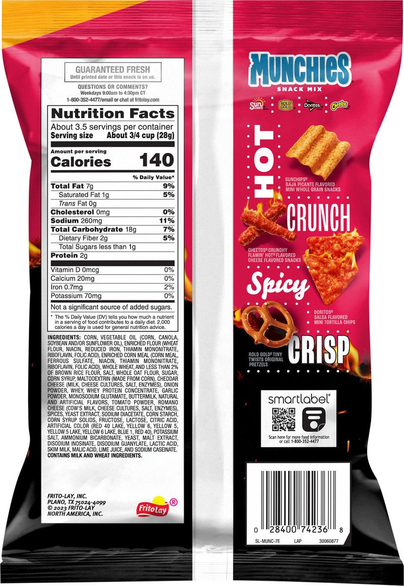 slide 2 of 8, Munchies Snack Mix Flamin Hot Flavored 3 3/8 Oz, 3.375 oz