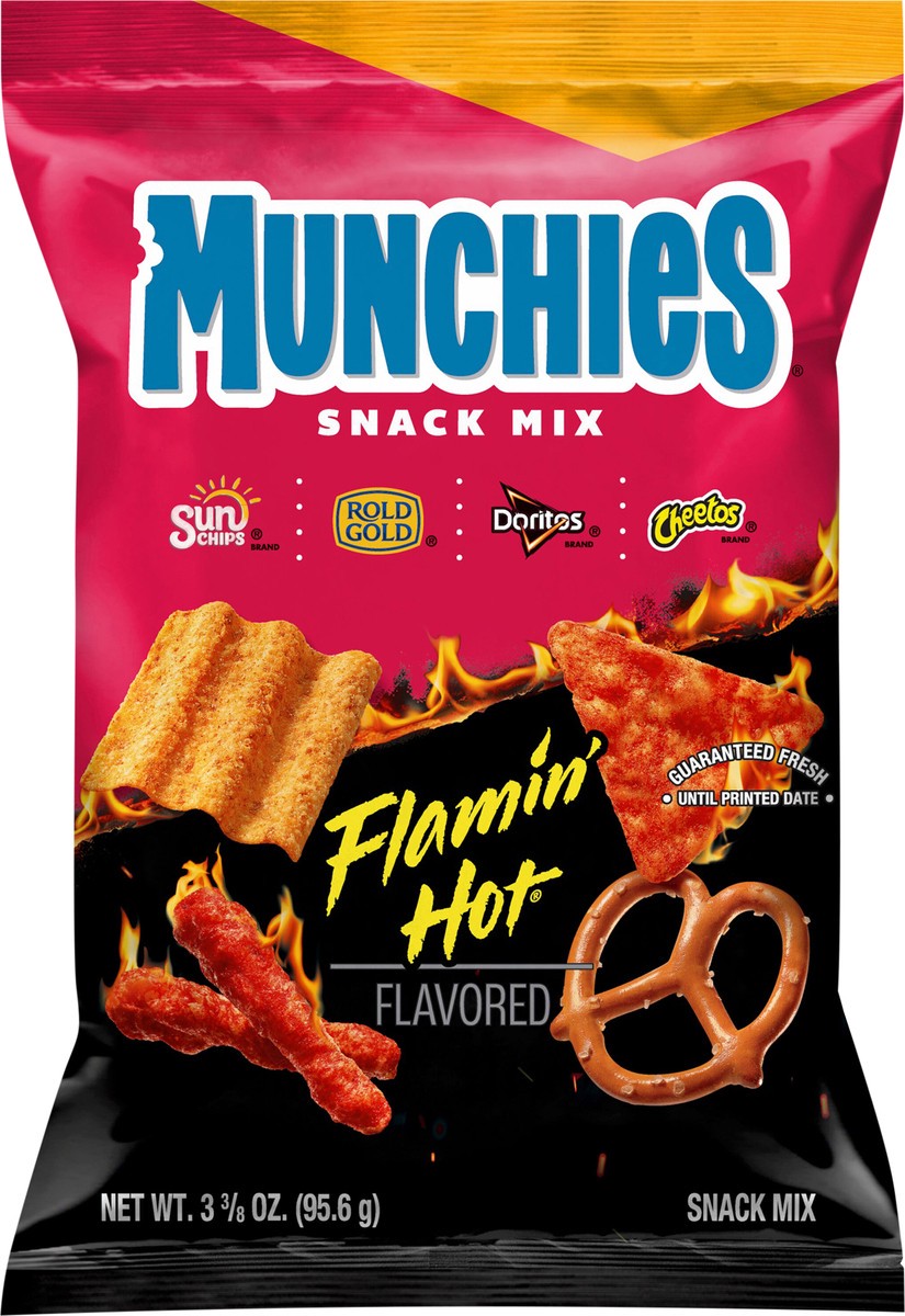 slide 7 of 8, Munchies Snack Mix Flamin Hot Flavored 3 3/8 Oz, 3.375 oz