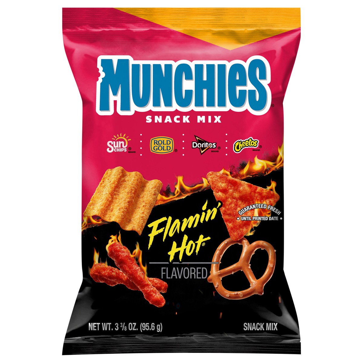 slide 8 of 8, Munchies Snack Mix Flamin Hot Flavored 3 3/8 Oz, 3.375 oz