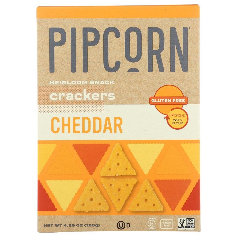 slide 1 of 1, Pipcorn Gluten Free Cheddar Crackers, 4.25 oz