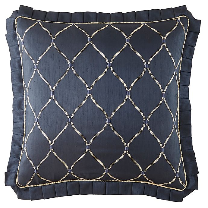 slide 3 of 3, Waterford Linens Vaughn European Pillow Sham - Navy/Gold, 1 ct