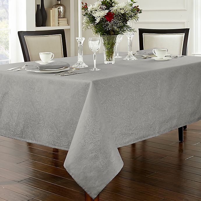 slide 2 of 2, Waterford Chelsea Oblong Tablecloth - Platinum, 70 in x 84 in