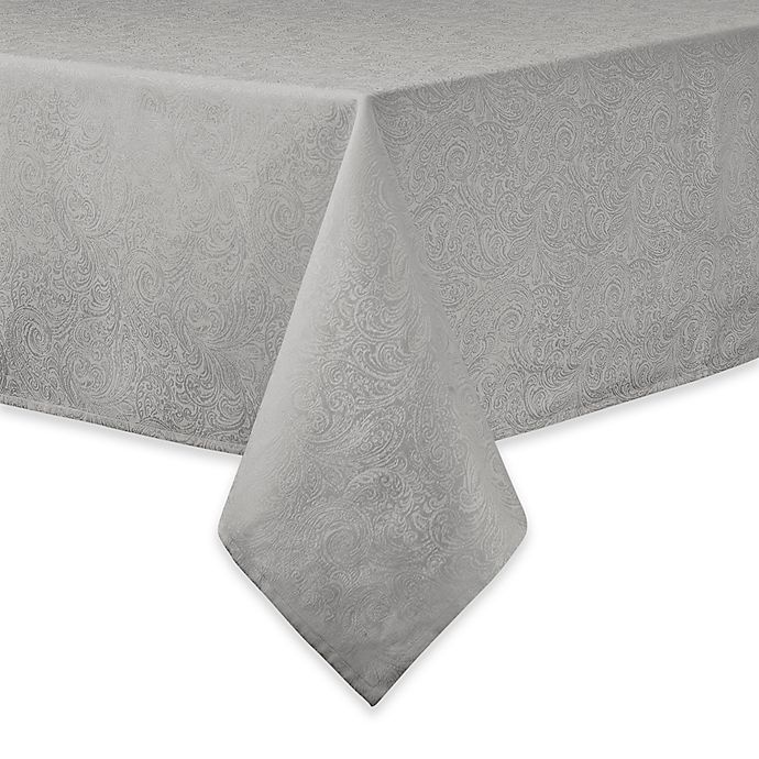 slide 1 of 2, Waterford Chelsea Oblong Tablecloth - Platinum, 70 in x 84 in