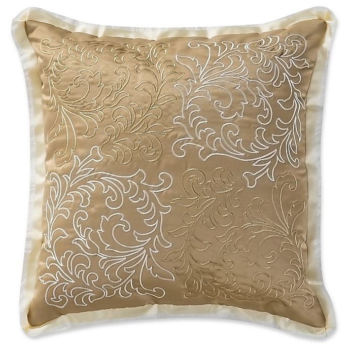 slide 1 of 1, Waterford Ansonia Embroidered Scroll Square Throw Pillow - Ivory, 16 in