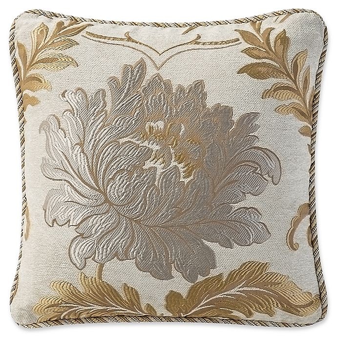 slide 1 of 1, Waterford Ansonia Floral Jacquard Square Throw Pillow - Ivory, 18 in