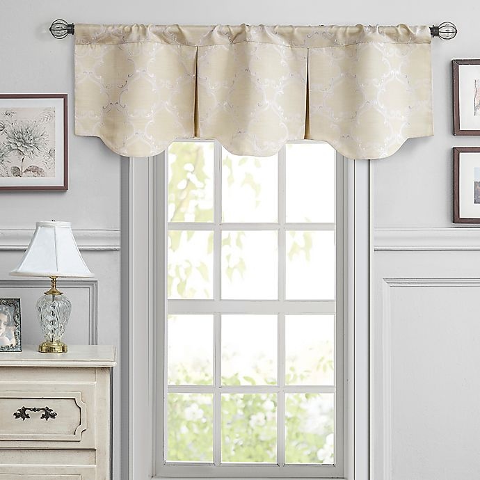 slide 2 of 2, Waterford Linens Colby Pleated Window Valance - Ivory, 1 ct