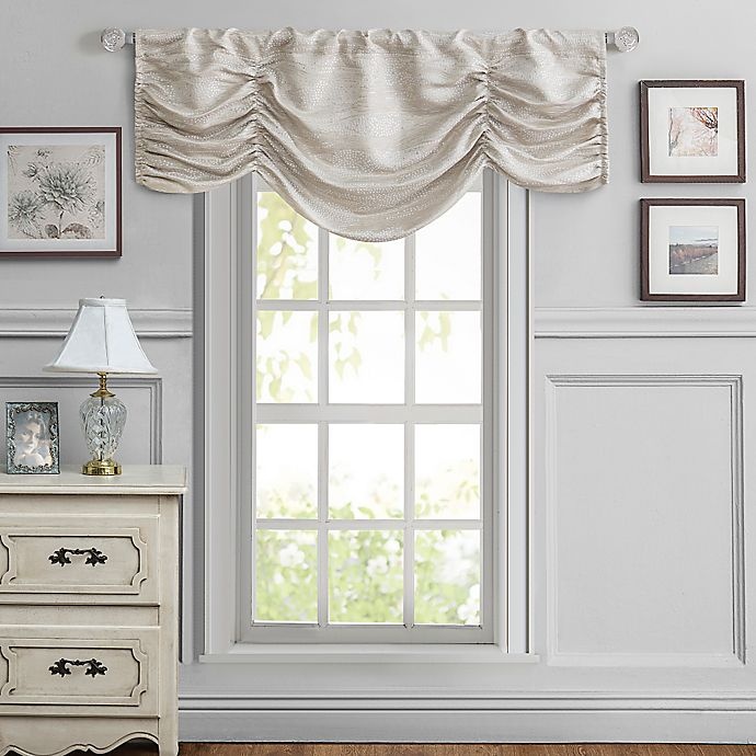 slide 2 of 2, Waterford Linens Aria Ruched Window Valance - Natural, 1 ct