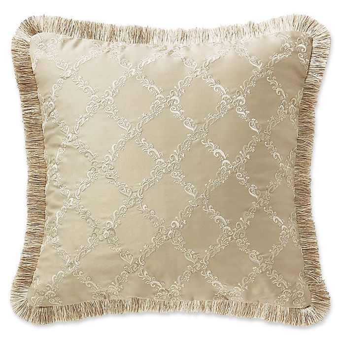 slide 1 of 2, Waterford Annalise Scroll Square Throw Pillow - Gold, 1 ct