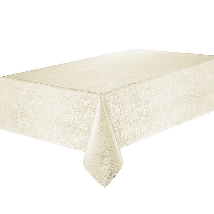 slide 1 of 2, Waterford Linens Lunar Oblong Tablecloth - Ivory, 70 in x 84 in