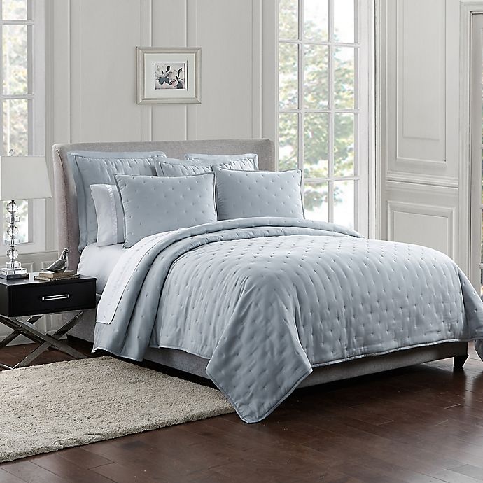 slide 4 of 4, Waterford Thayer Queen Coverlet Set - Blue, 3 ct