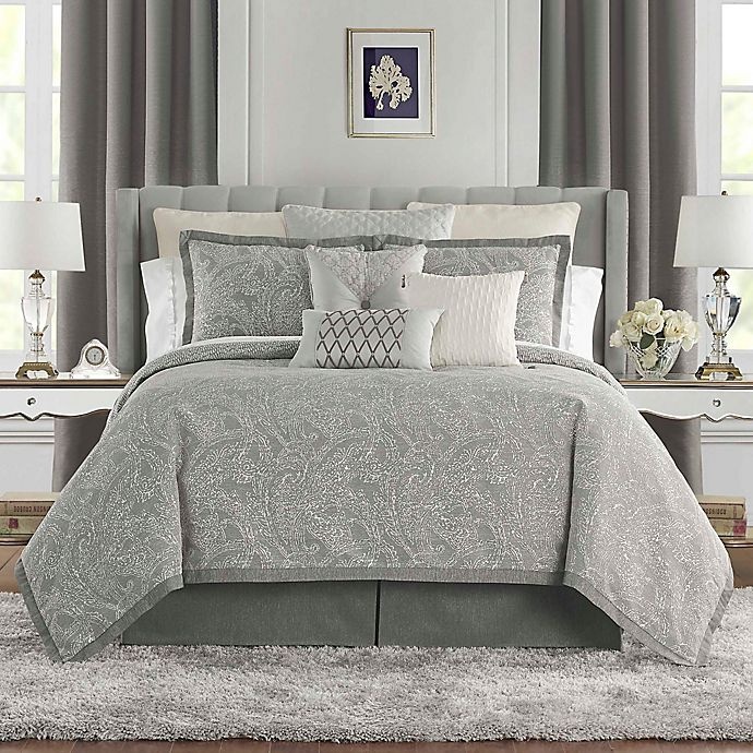 slide 2 of 7, Waterford Aidan Reversible Queen Comforter Set - Gunmetal, 1 ct