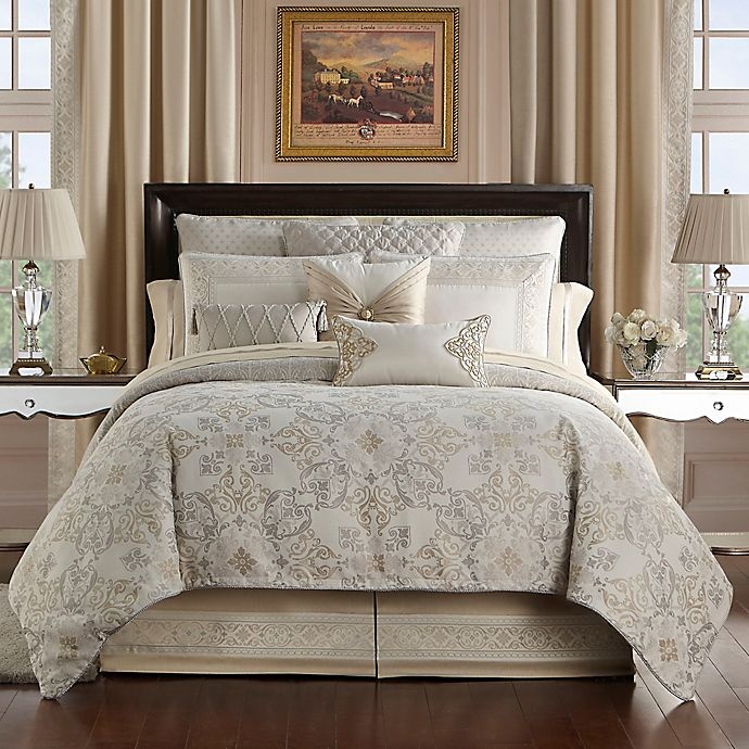 slide 5 of 7, Waterford Shelah Reversible Queen Comforter Set - Gold/Ivory, 1 ct