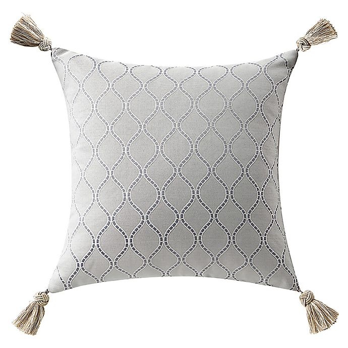 slide 2 of 2, Waterford Baylen Tassel Square Throw Pillow - Dusty Blue, 1 ct