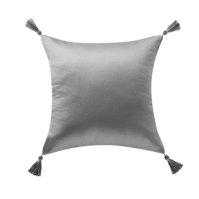 slide 2 of 2, Waterford Vernon Tassel Square Throw Pillow - Pewter, 1 ct