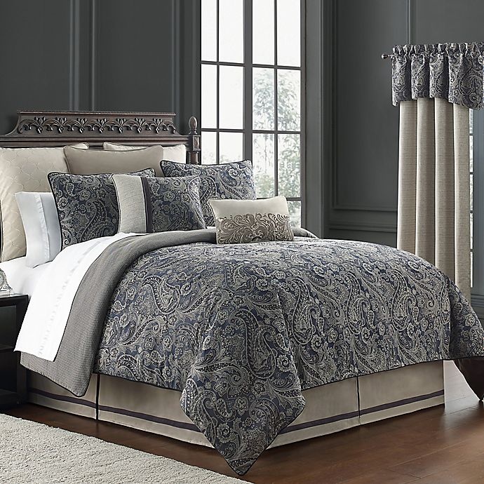 slide 2 of 7, Waterford Danehill King Comforter Set - Blue, 4 ct