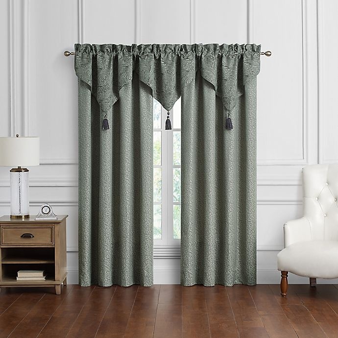 slide 3 of 3, Waterford Garner Rod Pocket Window Curtain Panels - Sage, 84 in