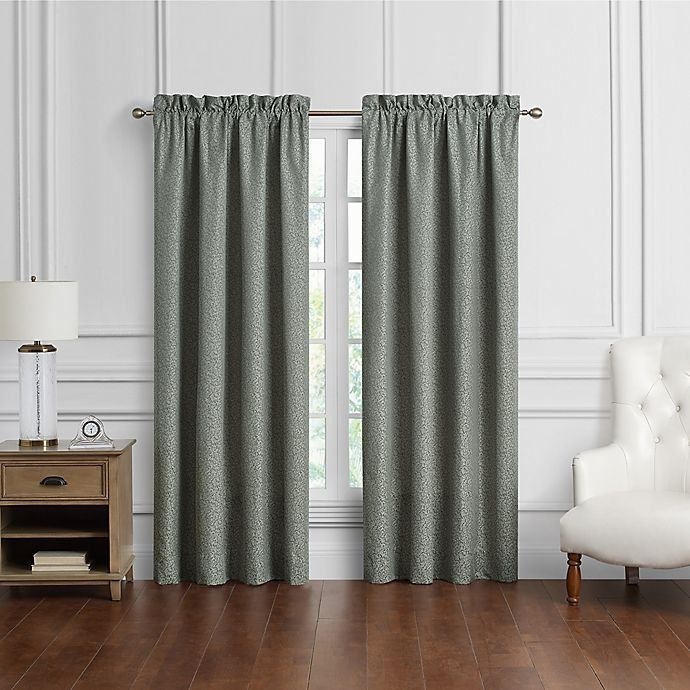 slide 1 of 3, Waterford Garner Rod Pocket Window Curtain Panels - Sage, 84 in