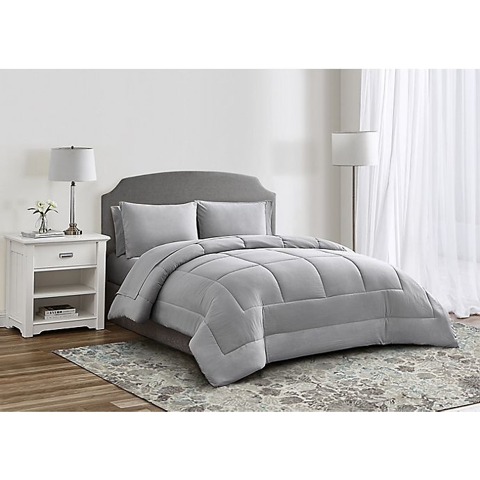 slide 3 of 6, Wamsutta Lustleigh Washed California King Comforter Set - Grey, 7 ct