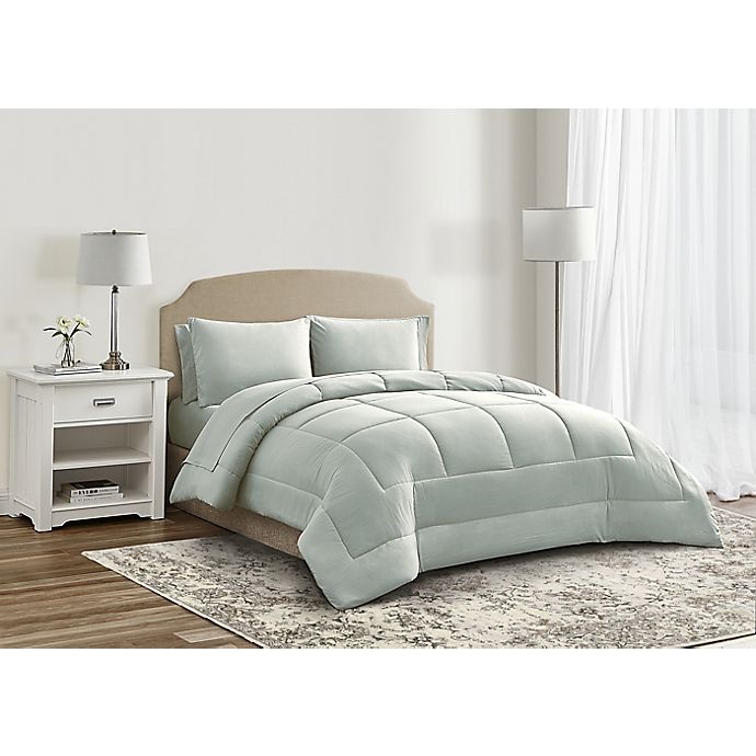 slide 2 of 5, Wamsutta Lustleigh Washed Queen Comforter Set - Mint, 7 ct