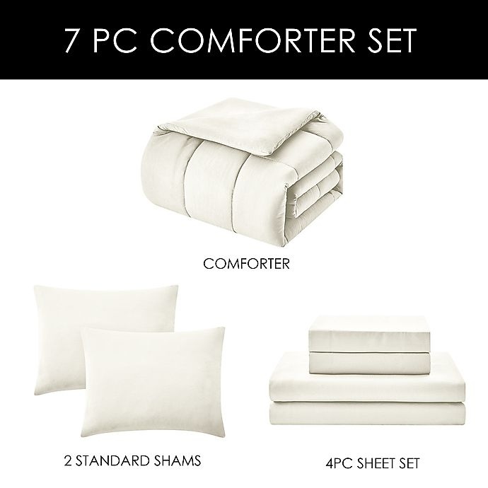 slide 2 of 9, Wamsutta Lustleigh Washed Full Comforter Set - Coconut Milk, 7 ct