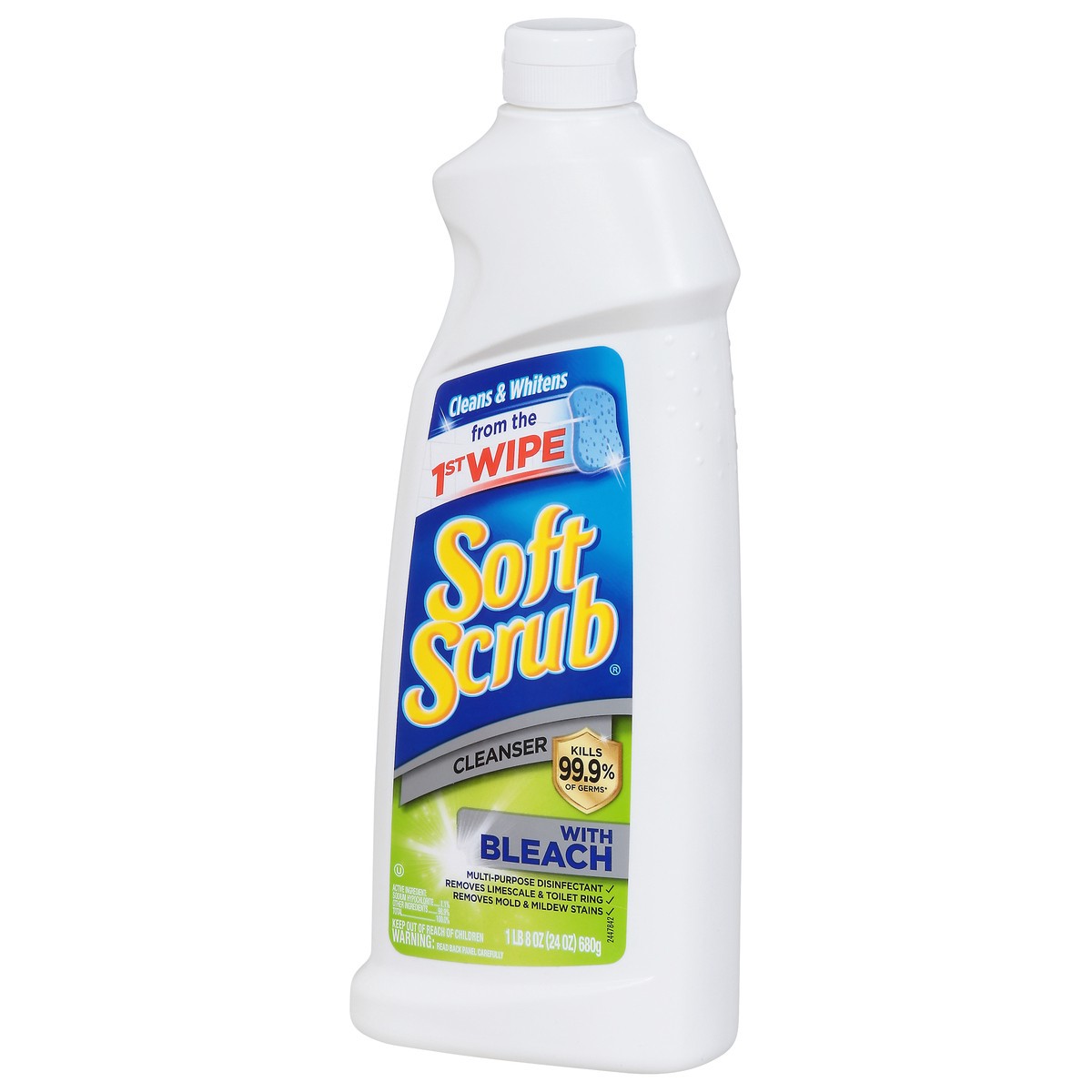 slide 3 of 9, Soft Scrub Cleaner with Bleach 24 oz, 24 oz