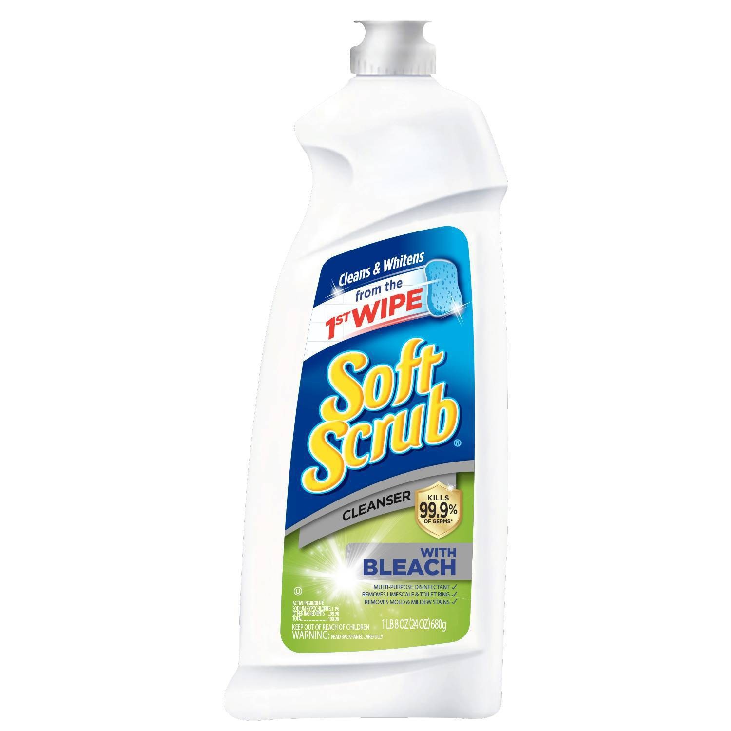 slide 1 of 6, Soft Scrub With Bleach Cleanser, 24 oz