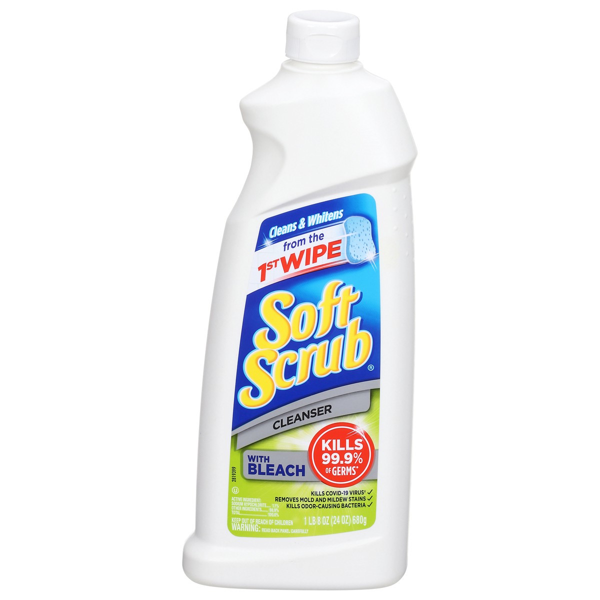 slide 1 of 9, Soft Scrub Cleanser with Bleach 24 oz, 1 lb 8 oz