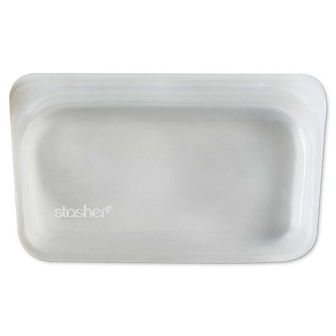 slide 1 of 6, Stasher Silicone Reusable Snack Bag - Clear, 9.9 oz