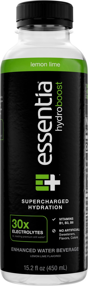 slide 11 of 14, ESSENTIA Hydroboost Enhanced Water Beverage Lemon Lime 15.2 oz. Sgl PET, 15.2 fl oz