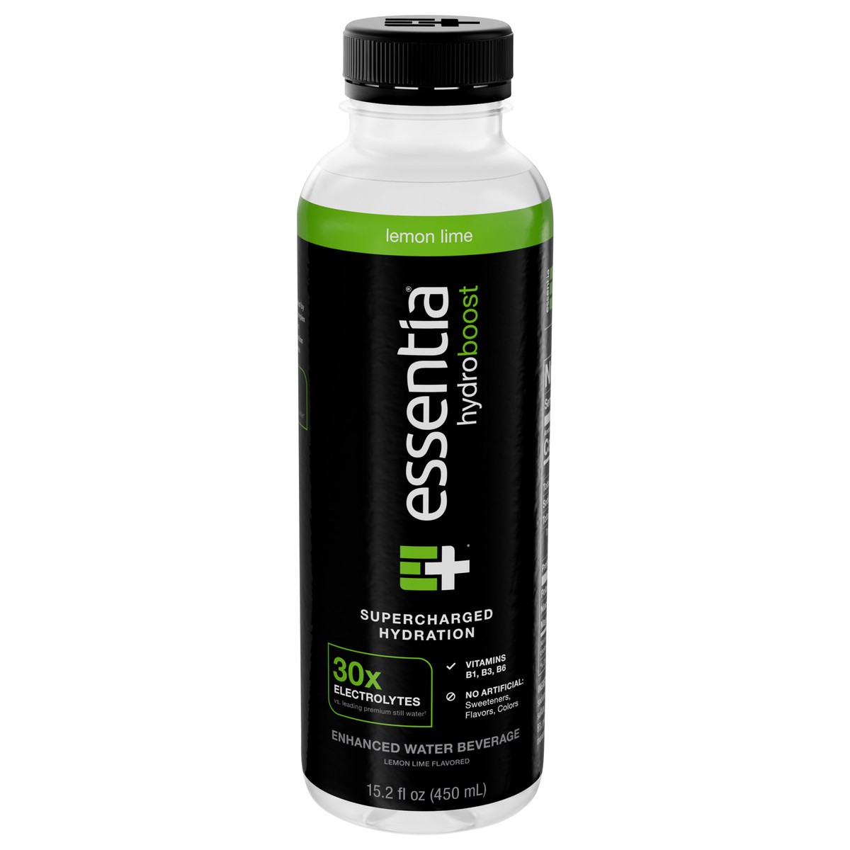 slide 1 of 14, ESSENTIA Hydroboost Enhanced Water Beverage Lemon Lime 15.2 oz. Sgl PET, 15.2 fl oz