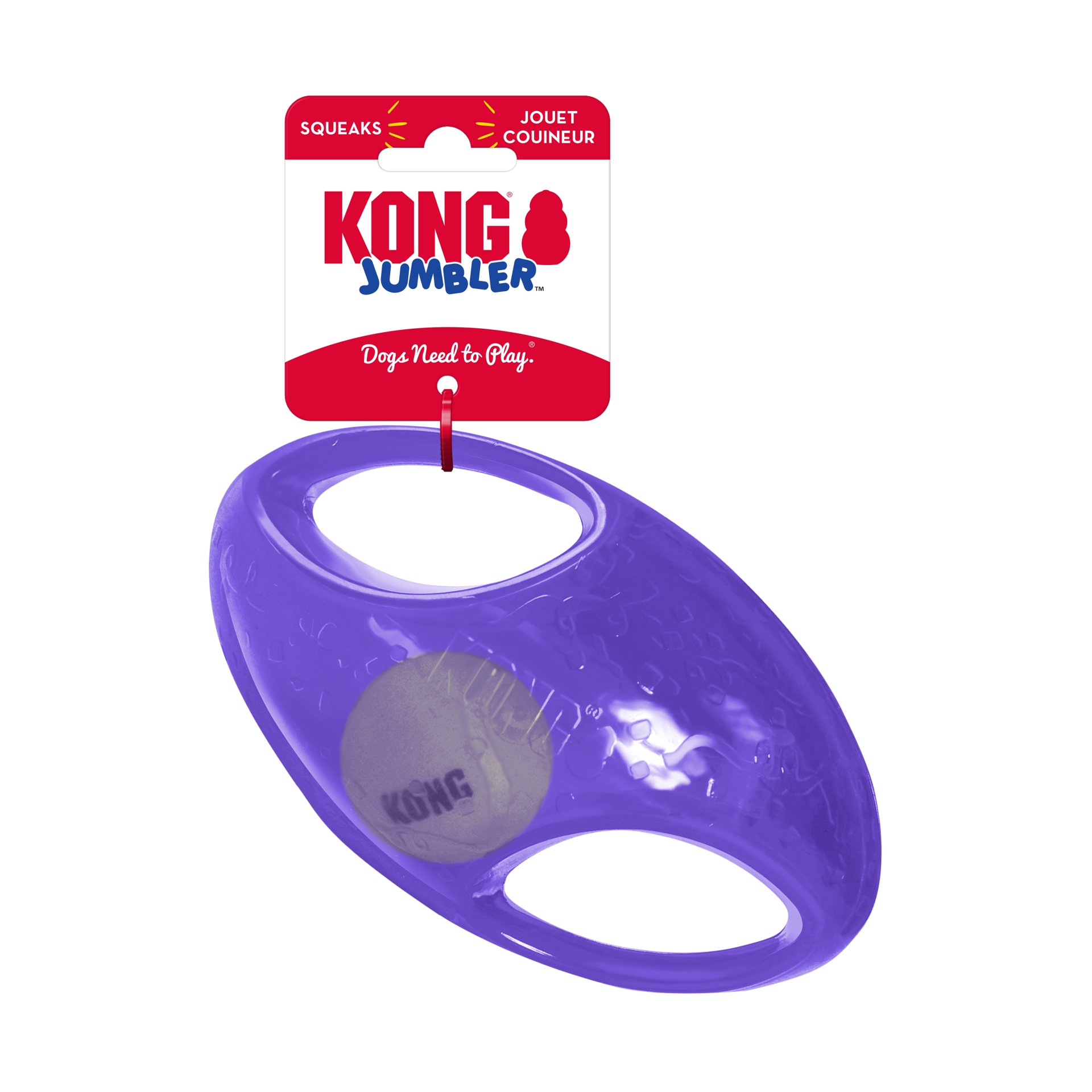 slide 2 of 4, KONG Jumbler™ Football Assorted Md/Lg, medium/large