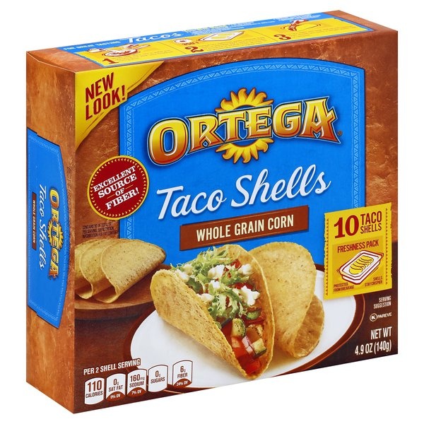 slide 1 of 1, Ortega Whole Grain Corn Taco Shells, 4.9 oz