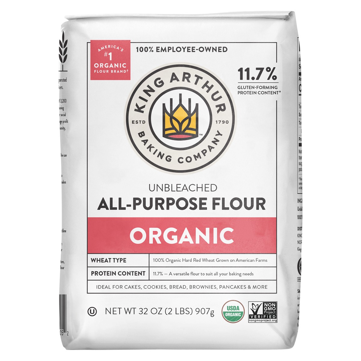 slide 7 of 10, King Arthur Organic Unbleached All Purpose Flour, 2 lb