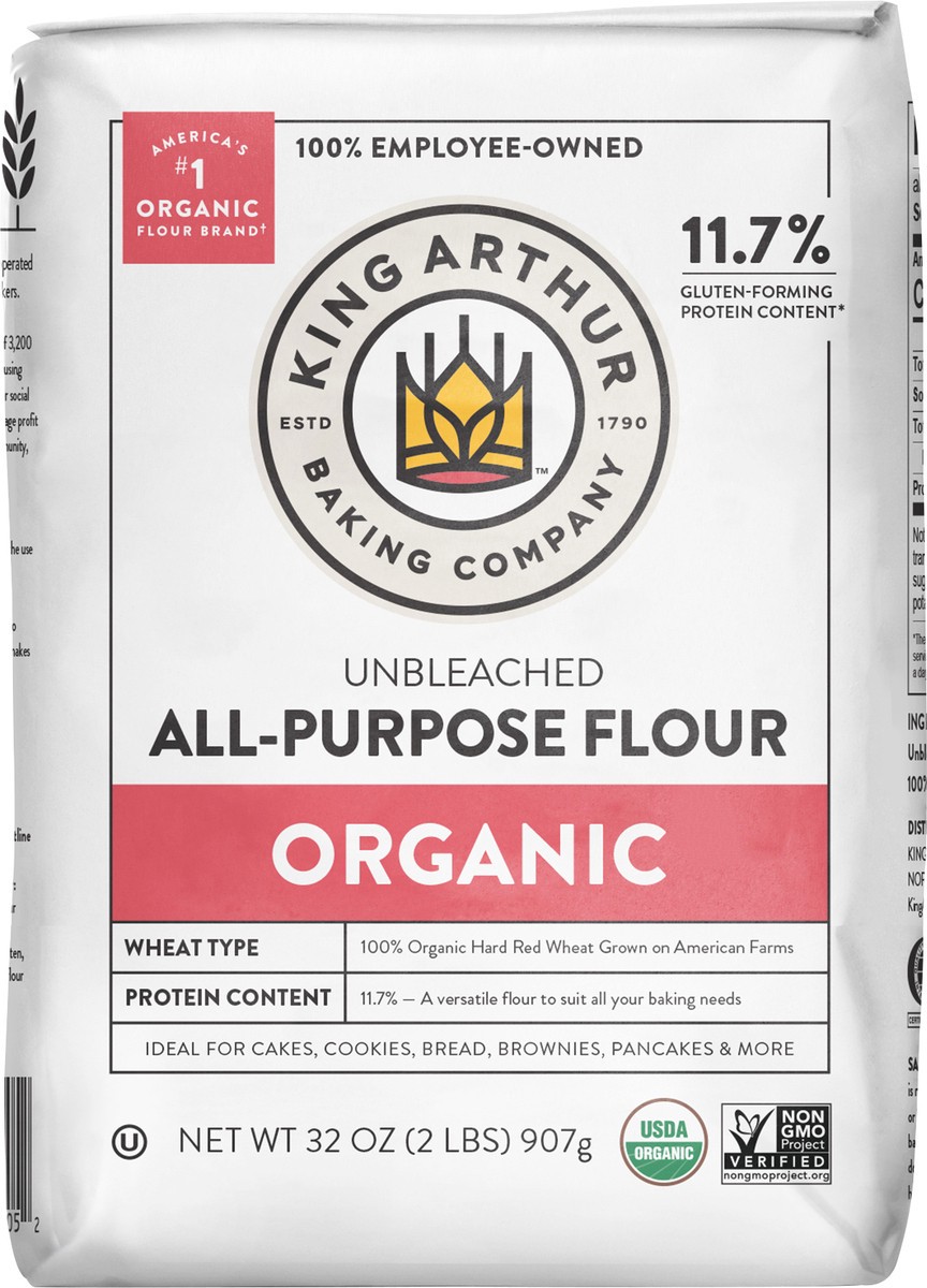 slide 3 of 10, King Arthur Organic Unbleached All Purpose Flour, 2 lb