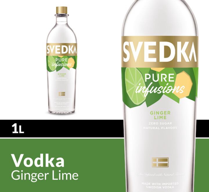 slide 2 of 2, SVEDKA Pure Infusions Ginger Lime Flavored Vodka, 1 L Bottle, 60 Proof, 33.81 fl oz