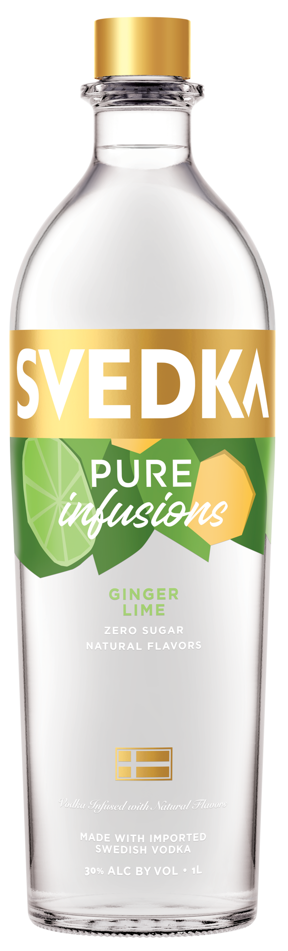 slide 1 of 2, SVEDKA Pure Infusions Ginger Lime Flavored Vodka, 1 L Bottle, 60 Proof, 33.81 fl oz