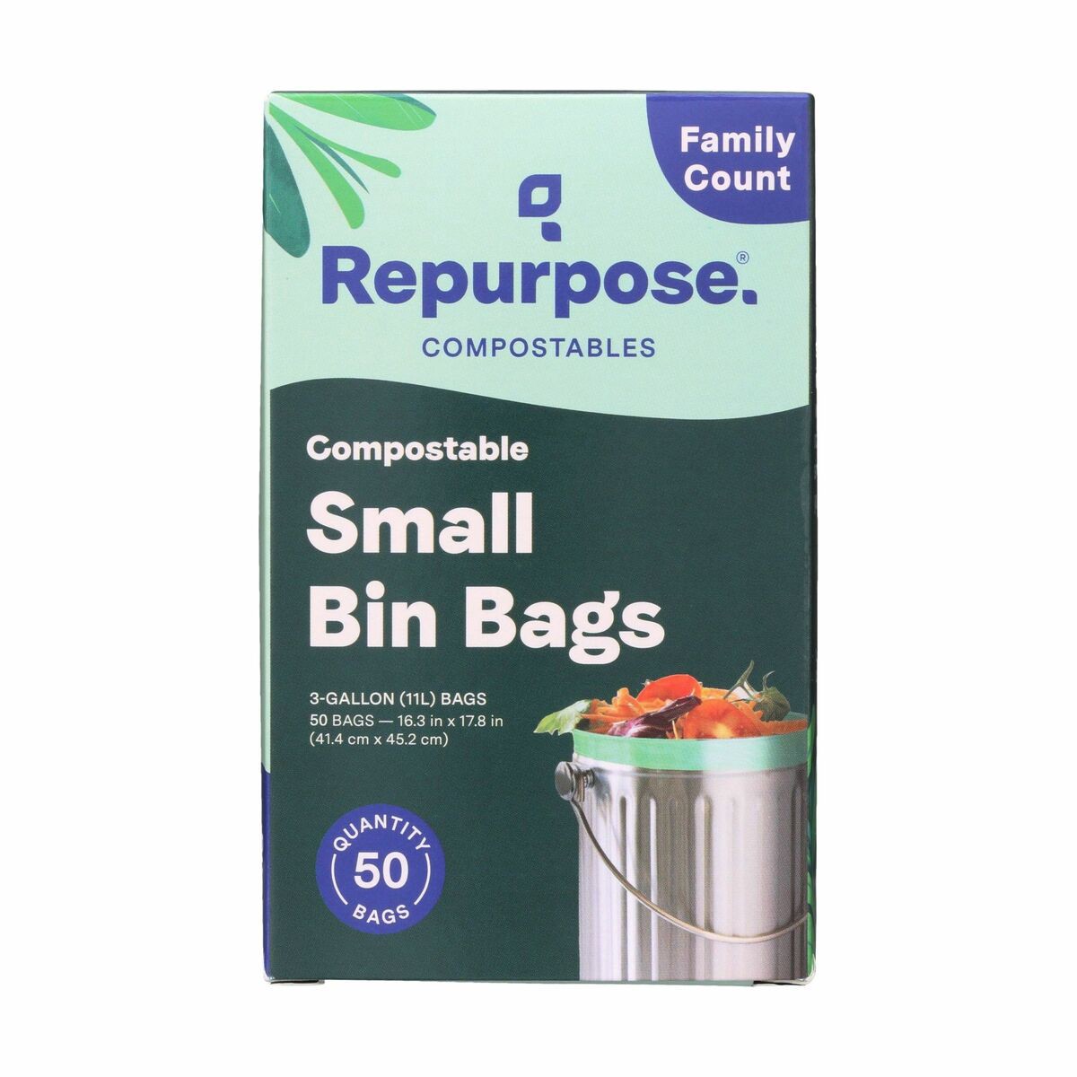 slide 7 of 9, Repurpose Bag, Extra Strong, Small Bin, Compostable, 3 Gallon, 50 ct